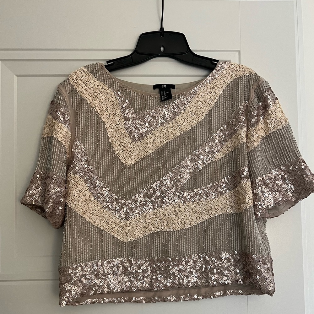 H&M sequin crop top